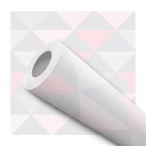 Papel De Parede Adesivo Lavável Triâgulos Rosê Geométrico 12m