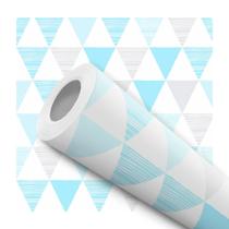 Papel De Parede Adesivo Lavável Triângulos Azul Cinza Branco Claro Papel De Parede Adesivo Lavável Triângulos Azul Cinza Branco Claro
