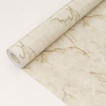 Papel De Parede Adesivo Lavável Vinílico 10 Metros Modelo Mármore Bege