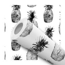 Papel de Parede Adesivo Lineart Preto e Branco Tropical Abacaxi Moderno Cozinha Papel de Parede Adesivo Lineart Preto e Branco Tropical Abacaxi Moderno Cozinha