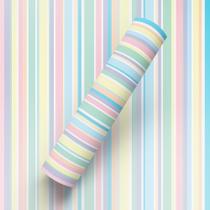 Papel De Parede Adesivo Listrado Colorido Infantil