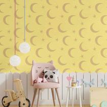 Papel De Parede Adesivo Lua E Estrelas N014153 Rolo 0,58x3M Papel De Parede Adesivo Lua E Estrelas N014153 Rolo 0,58x3M