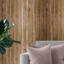 Papel De Parede Adesivo Madeira Lisa Escura Sala Quarto