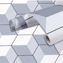 Papel de Parede Adesivo Madeira Ripada Estampa Geométrica 5m PVC Lavável Decorativa Fácil Aplicação