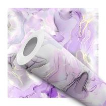 Papel de Parede Adesivo Marmorizado Lilás Branco Cinza Moderno Quarto Sala de Estar Papel de Parede Adesivo Marmorizado Lilás Branco Cinza Moderno Quarto Sala de Estar