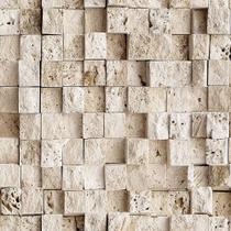 Papel de Parede Adesivo Mosaico Pedra Branco Bege Moderno Quarto Sala de Estar