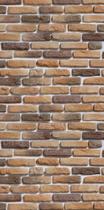 Papel de Parede Adesivo Movéis Quarto Pedra Tijolinho Marrom PE 65