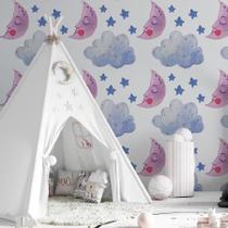 Papel De Parede Adesivo Nuvens Lua Estrela N06140 0,58X3,00M