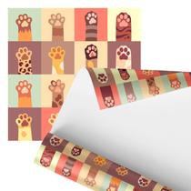 Papel De Parede Adesivo Patas Gatinhos Coloridos 2,80m