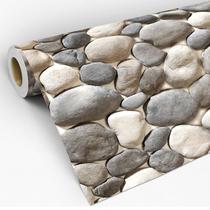 Papel De Parede Adesivo Pedras Granitos Natural Aquário Tons Escuros Misto Sala Quarto Lavável Decoração 3D - Pro Decor