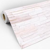 Papel de Parede Adesivo Pedras Tons Claros de Rosa e Branco Misto Rolo de 3 Metros Lavável - Pro Decor