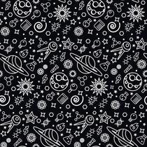 Papel De Parede Adesivo Planetas Astronomia Preto Quarto 1m