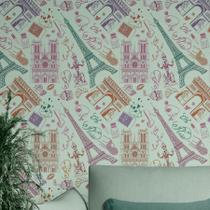 Papel De Parede Adesivo Pontos Turísticos Países Verde Lavável