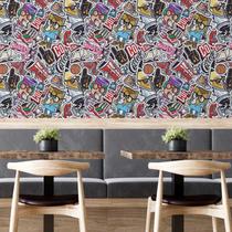 Papel de Parede Adesivo Pop Art Colorida N05020 Rolo 0,58x3M Papel de Parede Adesivo Pop Art Colorida N05020 Rolo 0,58x3M
