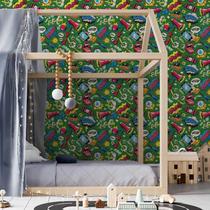 Papel de Parede Adesivo Pop Art Verde N05015 Rolo 0,58x3M Papel de Parede Adesivo Pop Art Verde N05015 Rolo 0,58x3M