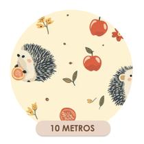 Papel De Parede Adesivo Porco Espinho e Frutas