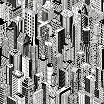 Papel De Parede Adesivo Predios Cidade Preto E Branco Sala Quarto 3m