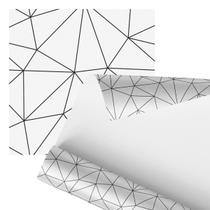 Papel De Parede Adesivo Preto E Branco Geométrico 2,80M