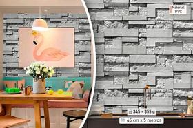 Papel de Parede Adesivo PVC Estampa Parede Rochosa 5 Metros