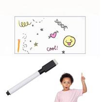 Papel de Parede Adesivo PVC Quadro Branco Com Marcador Escrever Rabiscar Anotação Recados Multiuso Crianças - 2 Metros