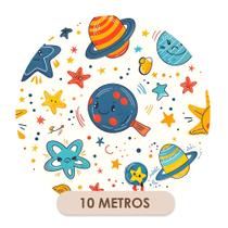 Papel de Parede Adesivo Quarto Infantil Planeta Colorido