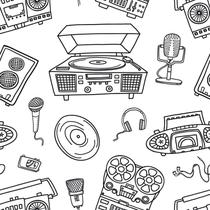 Papel De Parede Adesivo Radio Microfone Vitrola Estudio Quarto 10m Papel De Parede Adesivo Radio Microfone Vitrola Estudio Quarto 10m
