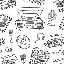 Papel De Parede Adesivo Radio Microfone Vitrola Estudio Quarto 3m Papel De Parede Adesivo Radio Microfone Vitrola Estudio Quarto 3m
