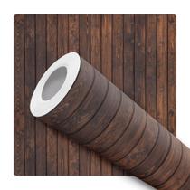 Papel de Parede Adesivo Ripa de Madeira Escura Vertical Painel Cabeceira Moderno Quarto Sala de Estar Papel de Parede Adesivo Ripa de Madeira Escura Vertical Painel Cabeceira Moderno Quarto Sala de Estar