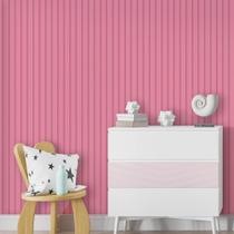 Papel de Parede Adesivo Ripado Pose Rosa Fino