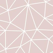 Papel de Parede Adesivo Rosa Chá Fio Branco Triângulos 18m