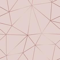 Papel de Parede Adesivo Rosa Chá Fio Rosé Geometrico 15m