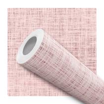 Papel de Parede Adesivo Rosa Efeito Tecido Linho Moderno Quarto Sala de Estar Papel de Parede Adesivo Rosa Efeito Tecido Linho Moderno Quarto Sala de Estar