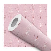 Papel de Parede Adesivo Rosa Geométrico Rose Gold Moderno Quarto Sala de Estar