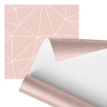 Papel De Parede Adesivo Rosa Minimalista Geométrico 2,80m