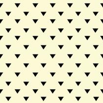 Papel de Parede Adesivo Sala Geométrico Fundo Amarelo Claro Com Triângulos Pretos 2d 3m
