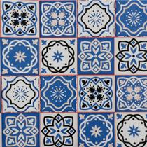 Papel De Parede Adesivo Sala Quarto Cozinha Rolo 45x10m Azul Azulejo Cód. 1550 - De Coração Shop
