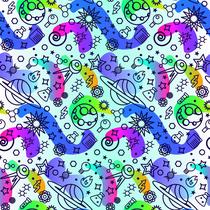 Papel de Parede Adesivo Sereia Arco-íris Fundo do Mar Infantil Bebê Moderno Quarto Sala de Estar