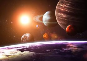 Papel De Parede Adesivo Sistema Solar Planetas Espaço GG154