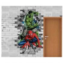 Papel De Parede Adesivo Super Heróis Ph1008 Hulk E Aranha