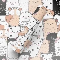 Papel de Parede Adesivo Tema Animais Doodle Art Quarto Papel de Parede Adesivo Tema Animais Doodle Art Quarto