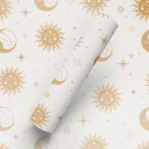 Papel de Parede Adesivo Tema Bicicleta Lua Sol Dourado C/ Estrela Quarto E Sala