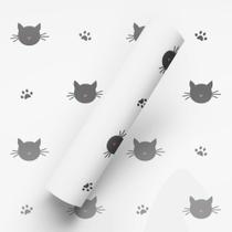 Papel de Parede Adesivo Tema Gatos Patas Preto E Branco