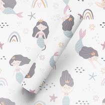 Papel De Parede Adesivo Tema Sereia E Arco Menina Quarto