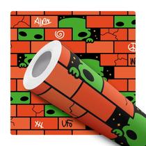 Papel de Parede Adesivo Tijolinho Alien Infantil Menino Quarto Sala de Jogos Papel de Parede Adesivo Tijolinho Alien Infantil Menino Quarto Sala de Jogos