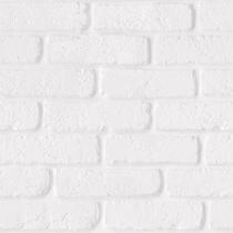 Papel De Parede Adesivo Tijolinho Branco Efeito 3d 12m