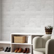 Papel De Parede Adesivo Tijolinho Branco Elegante Mosaico Muro Quarto Sala Hall Entrada