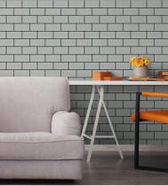 Papel De Parede Adesivo Tijolinho Cinza