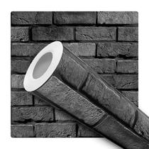 Papel de Parede Adesivo Tijolinhos Pedra Preto Cinza Escuro Concreto Moderno Quarto Sala de Estar Papel de Parede Adesivo Tijolinhos Pedra Preto Cinza Escuro Concreto Moderno Quarto Sala de Estar