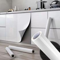 Papel de Parede Adesivo Tipo Contact Branco Fosco Leotack C/5 Metros