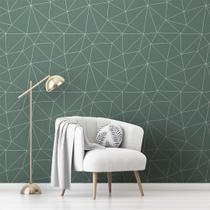 Papel de Parede Adesivo Verde-Água Geométrico Vinilico 6m